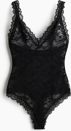 H&M Tangabody aus Spitze - Schwarz