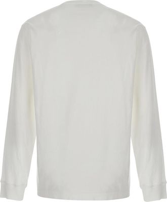 Stone Island Mens Long-Sleeved Cotton T-Shirt White T-Shirts And Polos