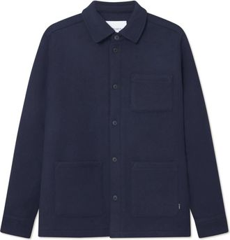 Les Deux Effen wollen overshirt Jason - Heren - Zomerjassen - Blauw - XL - Wol - Jassen