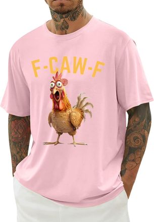 Generic F-Caw-F Funny Chicken Humor T-Shirt, f caw f t Shirt Lightweight Casual Tee, f-caw-f Tshirt Classic Fit, Quirky Rooster Design for Men and Women, f ca