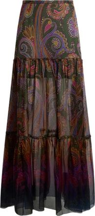 Etro Maxi Rok - Dames - Maxi Rokken - Groen - M - Rokken