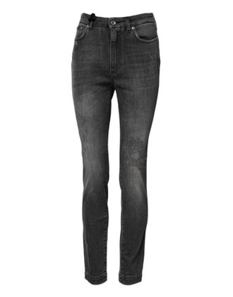 Dolce & Gabbana Womens Dark Gray Audrey Cotton Skinny Denim Jeans Elastane Clothing