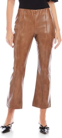 Fifteen Twenty Sigourney Pintuck Faux Leather Ankle Crop Pants in Latte at Nordstrom, Size X-Small