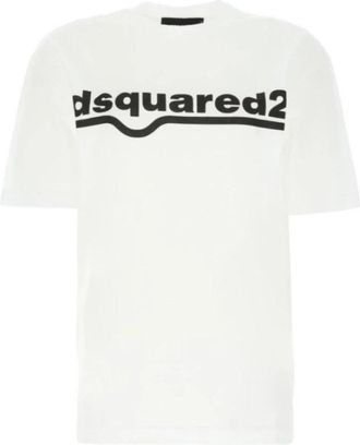 Dsquared2 Witte Katoenen T-shirt voor Mannen - Heren - T-shirts - Wit - M - Katoen - Tops