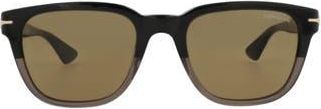 Montblanc 53mm Square Sunglasses in Black Black Brown at Nordstrom Rack