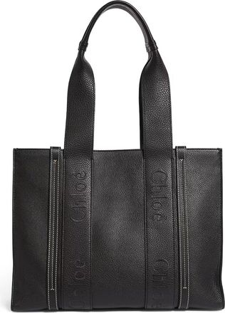 Chlo&eacute; Bolsa de cuero mediano Chloe Woody