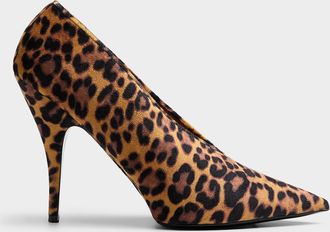 Stella McCartney Womens Plateau leopard velvet platform pump Women