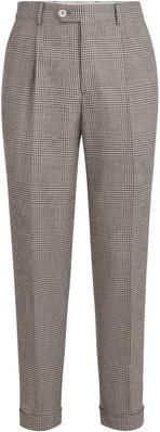 Brunello Cucinelli Prince of Wales trousers in Brown at Nordstrom, Size 60 It