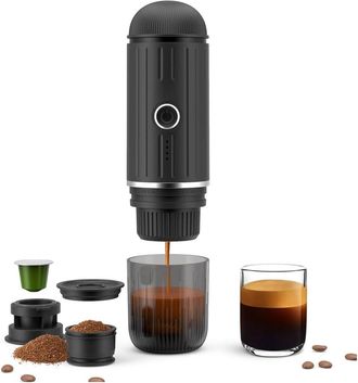 No Brand Cafetera Espresso Port&aacute;til, Autocalentable En 3-4 Minutos, Recargable Para C&aacute;psulas Ns Y Caf&eacute; Molido