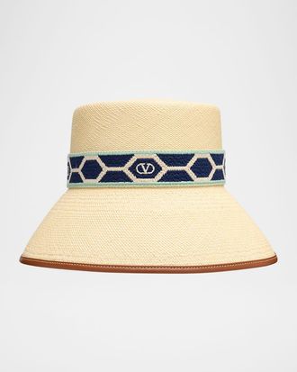 Valentino Garavani Antibes Straw Bucket Hat