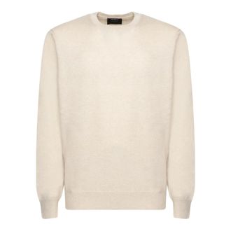 Dell'Oglio Cashmere Knitwear, male, Beige, Size: XL Beige Knitwear for Men Aw24