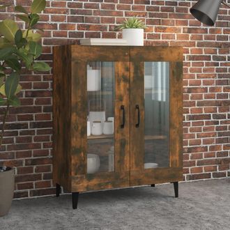vidaXL Vidaxl - Aparador De Madera De Ingenier&iacute;a Roble Ahumado 69,5x34x90 Cm