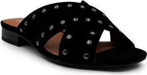 Chelsea Crew Olympia Studded Slide Sandal in Black Suede at Nordstrom Rack, Size 10