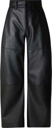 SOEUR Leren Broek - Dames - Leren Broeken - Zwart - XS - Leer - Broeken