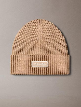 Calvin Klein Gorro De Punto De Canal&eacute; Con Parche Con Logo