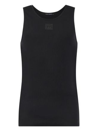 Dolce & Gabbana logo ribbed tank top - Black