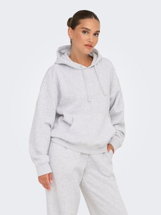 Only Kapuzensweatshirt ONLY ONLBEST L/S HOOD SWT NOOS, Damen, Gr. XS, grau (light grau melange), Sweatware, Obermaterial: 65% Polyester, 35% Baumwolle, uni