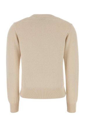 Kenzo Womens Cream Cotton Blend Sweater Ecru Exterior: Wool Maglieria