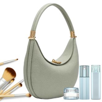 Generic Small Crescent Bag - Curved Shape Shoulder Purse, Womens Leather Carry Bag, Multi Style Transformable Tote Option, Modern Minimal Fashion Statement | 