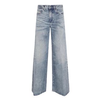 Diesel Wide Jeans, female, Blue, W28, 1978 D-Akemi-Fsh Distressed Wide Leg Jeans