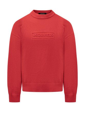 DSQUARED2 ディースクエアード S75HA0951 S17241 front logo crew neck wool knit sweater ロゴ ニット セーター レッド レディース /SGW Red Dsquared2 Sweaters: Shop up to −83% | Stylight
