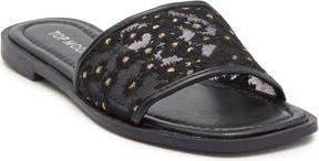 Top Moda Zita Slide Sandal in Black Pu at Nordstrom Rack, Size 8.5