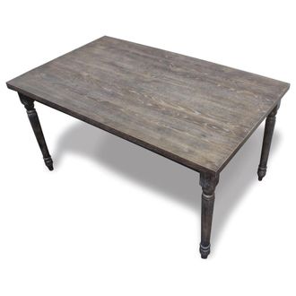 Best Master Furniture Best Master Demi Birch Wood Dining Table in Smoked Gray