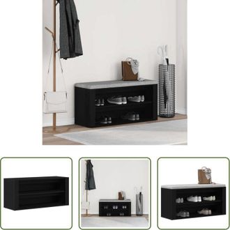 vidaXL vidaXL Panca ingresso - Panca Scarpiera Rovere Nero 100x35x45 cm in Legno di Argilla