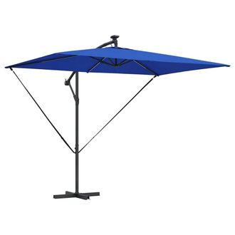 Berkfield Home Cantilever Banana Parasol with Lock Blue 294 x 200 x 254 cm