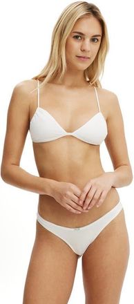 Cotton On Womens Tiny Cotton Triangle Bralette in White at Nordstrom, Size Xx-Small