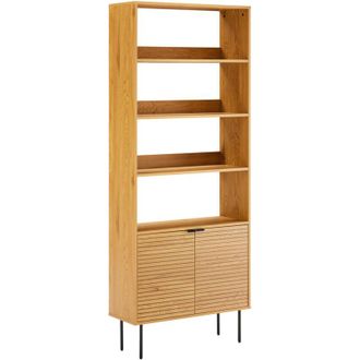 Happy Garden Librer&iacute;a De Madera Con 4 Estantes Y 2 Puertas Stinna