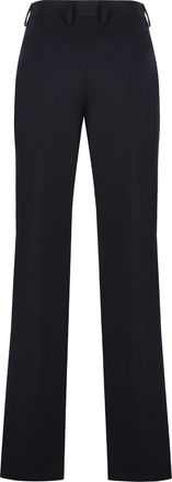 Prada Womens Wool Gabardine Trousers Blue Wool; Cuprammonium Rayon Straight