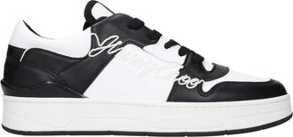 Jimmy Choo London Florent Leren Lage Sneakers - Heren - Schoenen - Zwart - Maat: 43 EU Leer