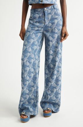 Ramy Brook Leo Jeans in Geo Denim at Nordstrom, Size 12