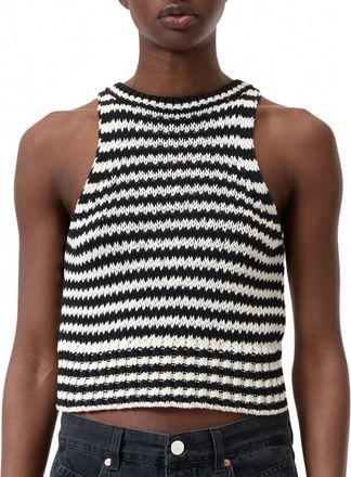 Closed Knit Tank Top In Black/white Combo