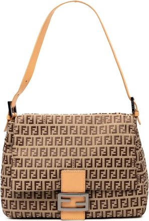 Fendi 2000-2010 Zucchino Canvas Mamma Forever schoudertas - Bruin