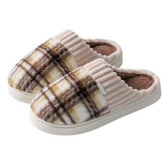 Generic Mens Slippers Cotton Winter Slippers Cozy Couples for Outdoor Wear Comfortable Home Footwear for Couples Sole Warm Fluffy House Lightweight Breathable