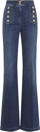 Elisabetta Franchi Jeans con bottoni - Blu