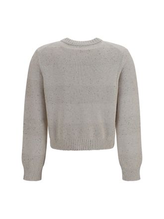 Brunello Cucinelli Womens Long-Sleeve Crewneck Cotton Sweater Avena Cotton; Polyester