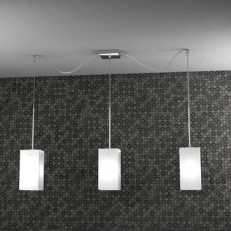 Top-Light Sospensione Contemp Crazy Decentratori Metallo Cromo Vetro Bianco 3 Luci E27
