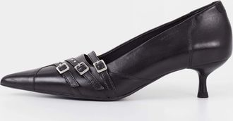 Vagabond Womens Shoemakers Lykke Leather Kitten Heeled Court Shoes in Black - Size UK 7