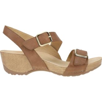 Dansko Womens Trinity Sandal In Tan Burnished Nubuck
