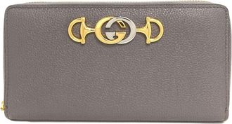 Gucci Gray Leather Long Wallet (Bi-Fold) (Pre-Owned)