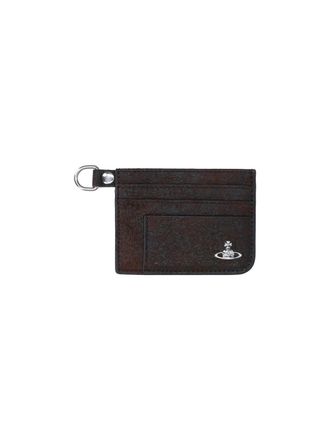 Vivienne Westwood Dark Brown Orb Lamb Leather Cardholder