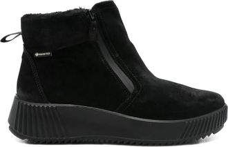 Ara Davos-ST zip-fastening boots - women - Calf Suede/Virgin Wool/Fabric/Rubber - 36.5 - Black