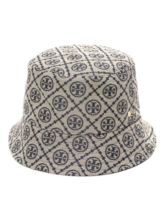 Tory Burch Cappello bucket con logo jacquard - Blu
