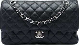 Chanel Pre-owned Vintage Double Flap Shoulder Bag - Dames - Vintage Schoudertas - Zwart - ONE Size - Leer - Vintage