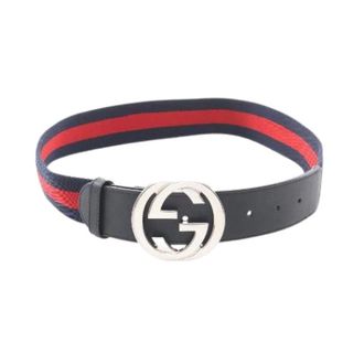 Gucci Pre-owned Interlocking G Leather Fabric Belt - female - Gucci Vintage - Vintage Belts - Multicolor - ONE SIZE - Pre-owned