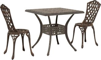 vidaXL Garden Table Set 3 pcs Bronze Cast Aluminium vidaXL