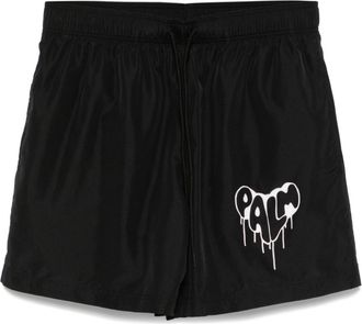 Palm Angels Zwembroek met logo - Zwart